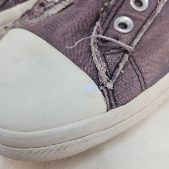 Converse Shoes Mens 13 Purple Laceless Faded Grunge Punk Destroyed Slip Ons Worn - Picture 8 of 15